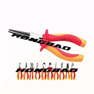 6 8つはVDE 1000vの工具セット側面のカッターの長い鼻のCrVのプライヤーを絶縁した