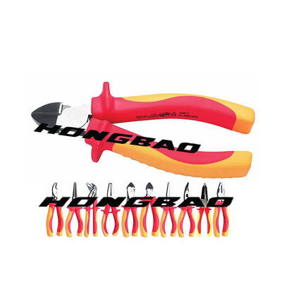 6つは1000V長い鼻のプライヤー150mm CRV AC電気保有物の平らな鼻の滑らかな端を絶縁した