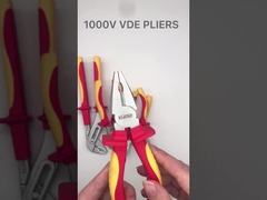 1000V VDEのHandtoolは8インチによって絶縁されるワイヤー除去のプライヤーがひだが付くことをケーブルで通信する200mmを置いた